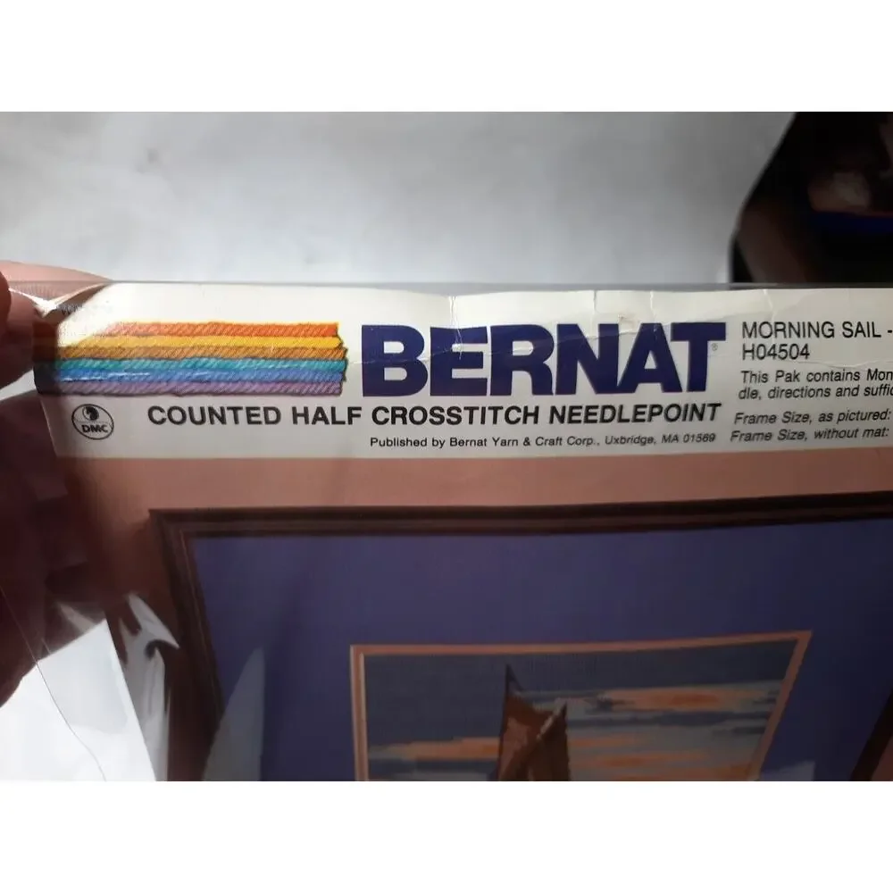 Bernat Counted Half Cross Stitch Kit Morning Sail H04504 Vintage 1983